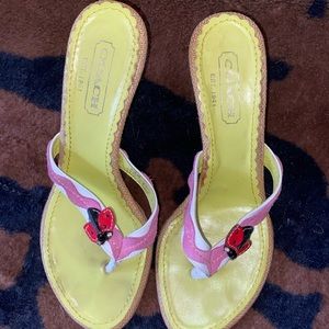 Coach Ladybug Wedged Sandals